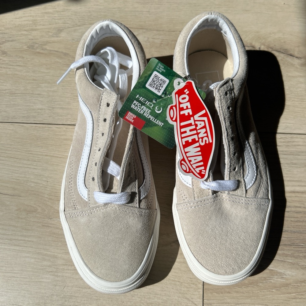 Vans Classic Beige and White Shoes
